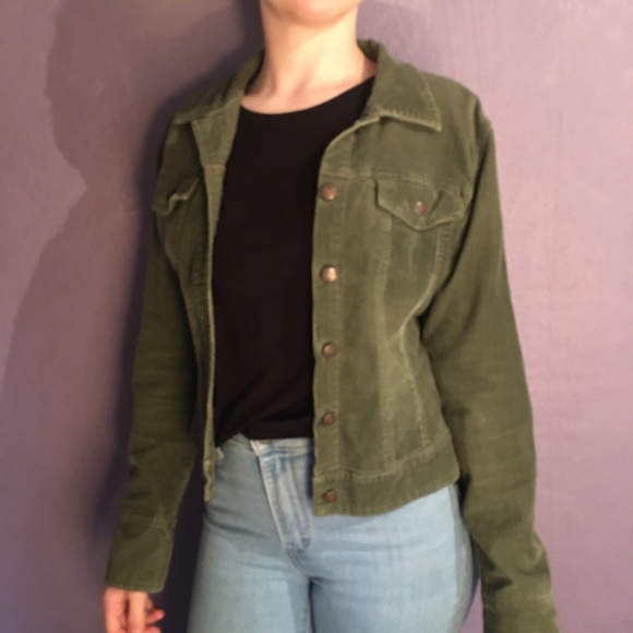 Army Green Corduroy Jacket - Picture 1 of 4